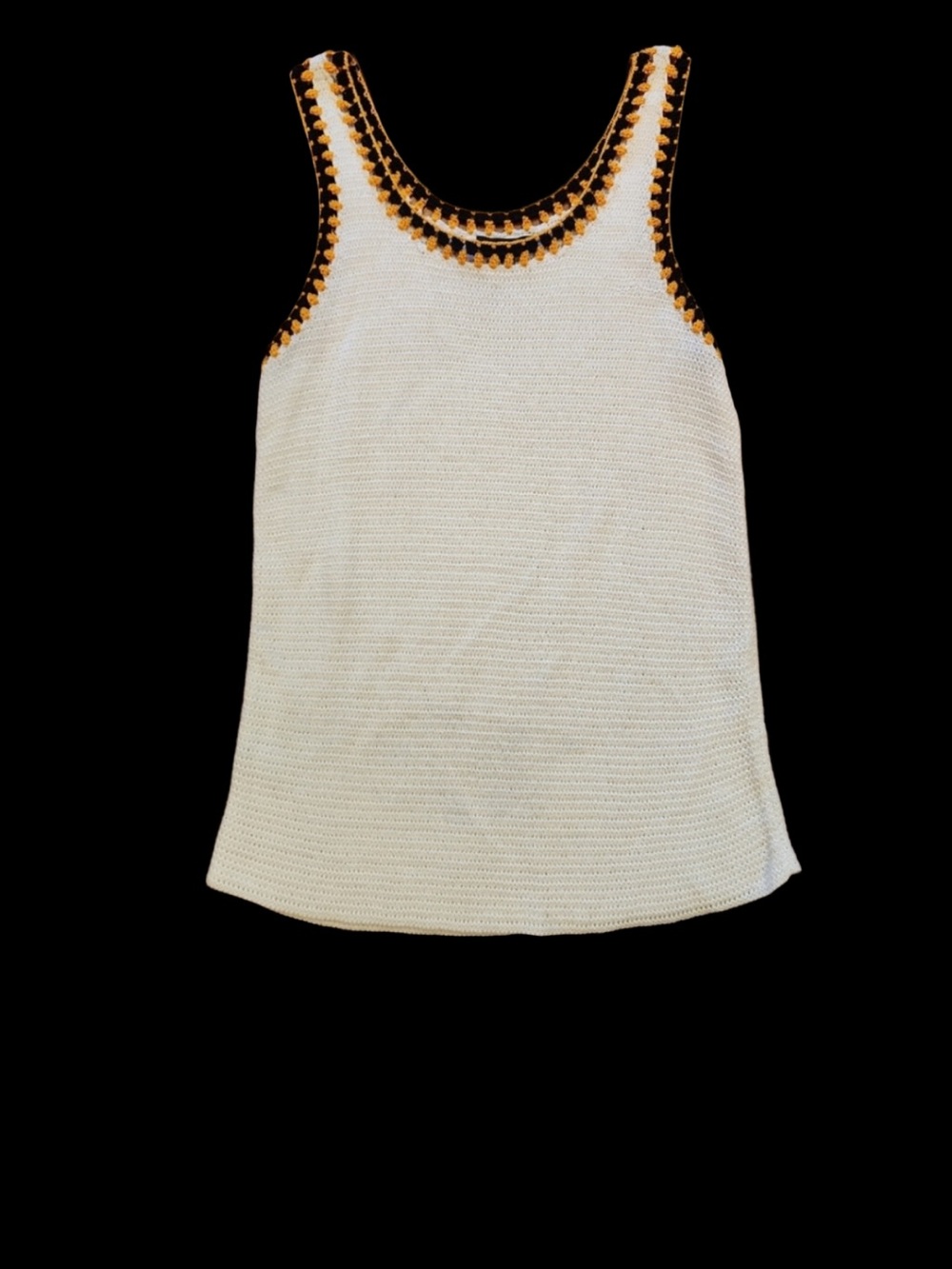 Ann Taylor Womens Crochet Knit Tank Top Sleeveless Sweater L Boho Hippie